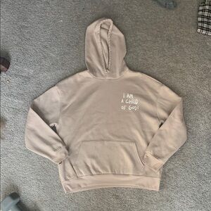 Beige Hoodie with Inspirational Text